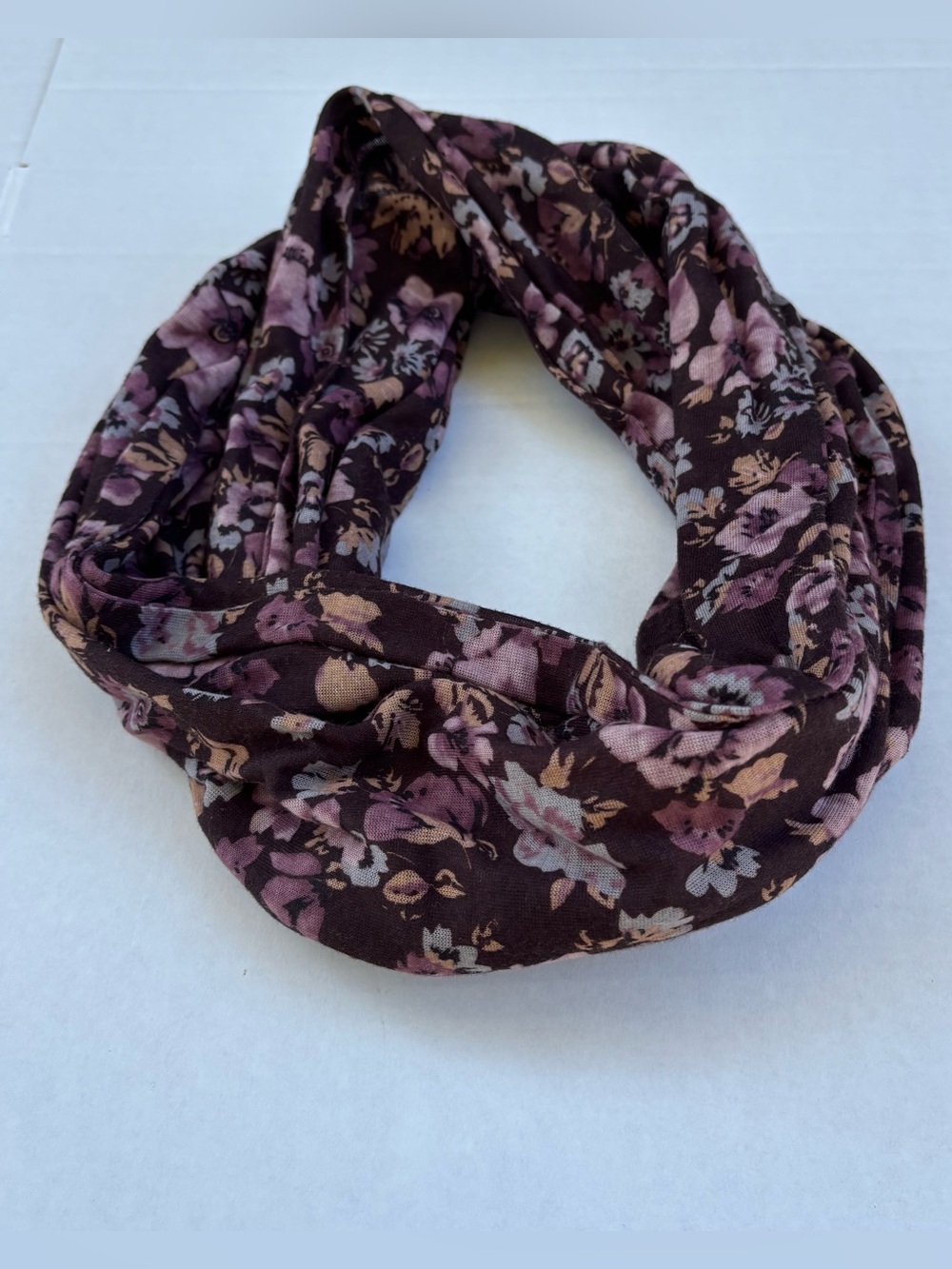 Sonoma Life + Style Floral Burgundy & Flowers infinity scarf Gorgeous!